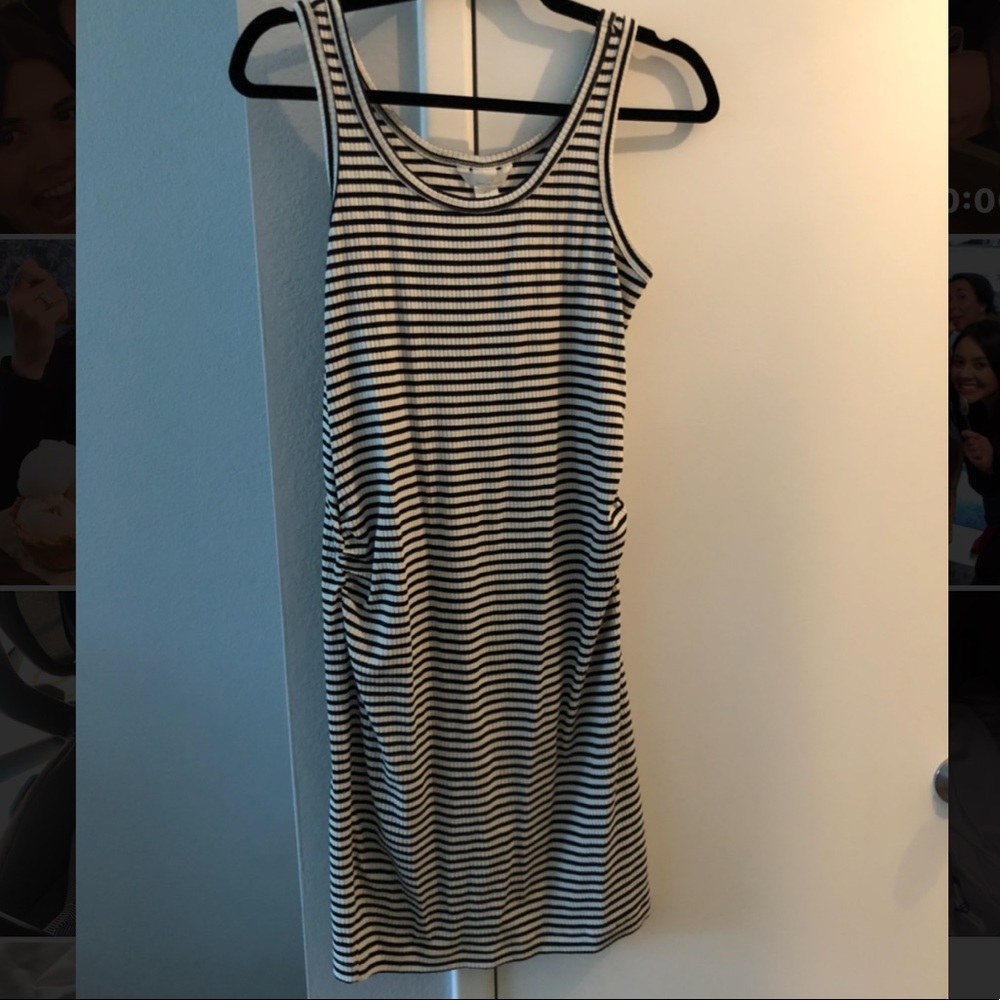 Midi striped maternity dress